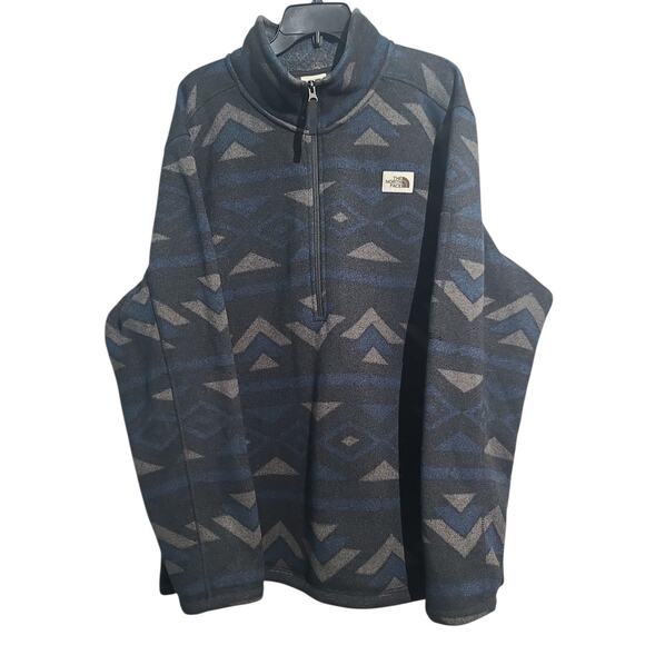 The North Face Men's Gordon Lyons Novelty 1/4 Zip Blue Print Size XXL - Picture 1 of 6